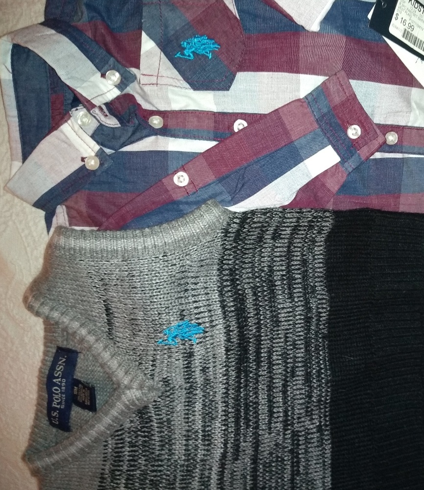 Boys dress shirt and sweater